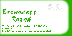 bernadett kozak business card